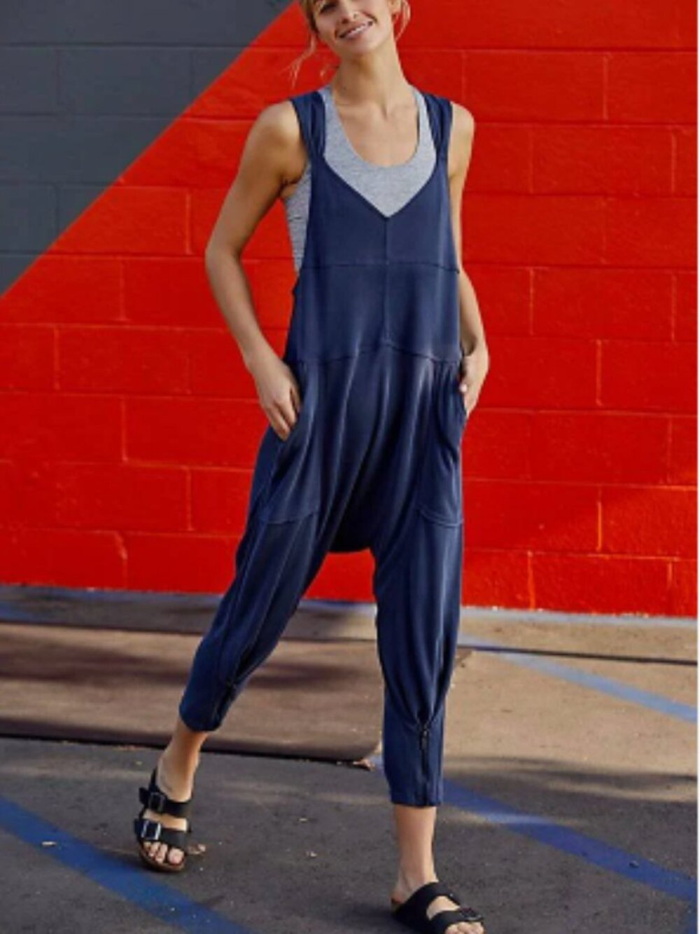 Free People Movement High Tide Jumpsuit  - Navy